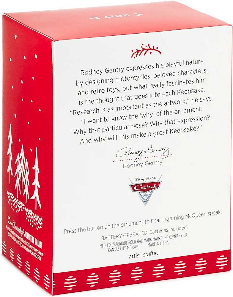 Lightning McQueen - Hallmark Keepsake (Cars) ornament collectible [Barcode 763795242009] - Main Image 4