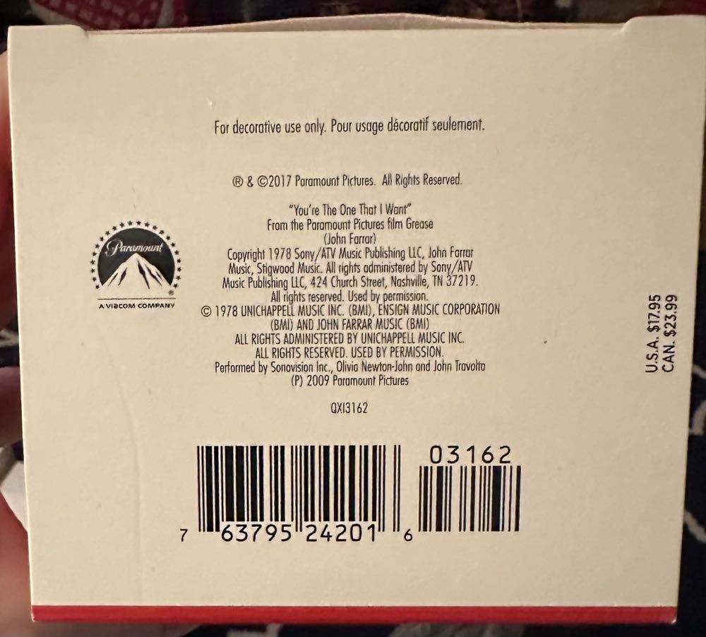 You’re The One That I Want - Grease (Movie & Television) ornament collectible [Barcode 763795242016] - Main Image 3