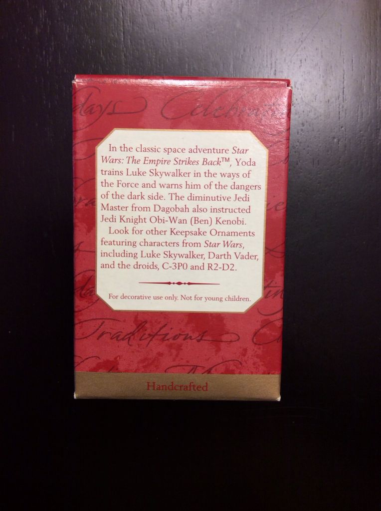 SW: Yoda - Keepsake (Star Wars) ornament collectible [Barcode 015012387155] - Main Image 2