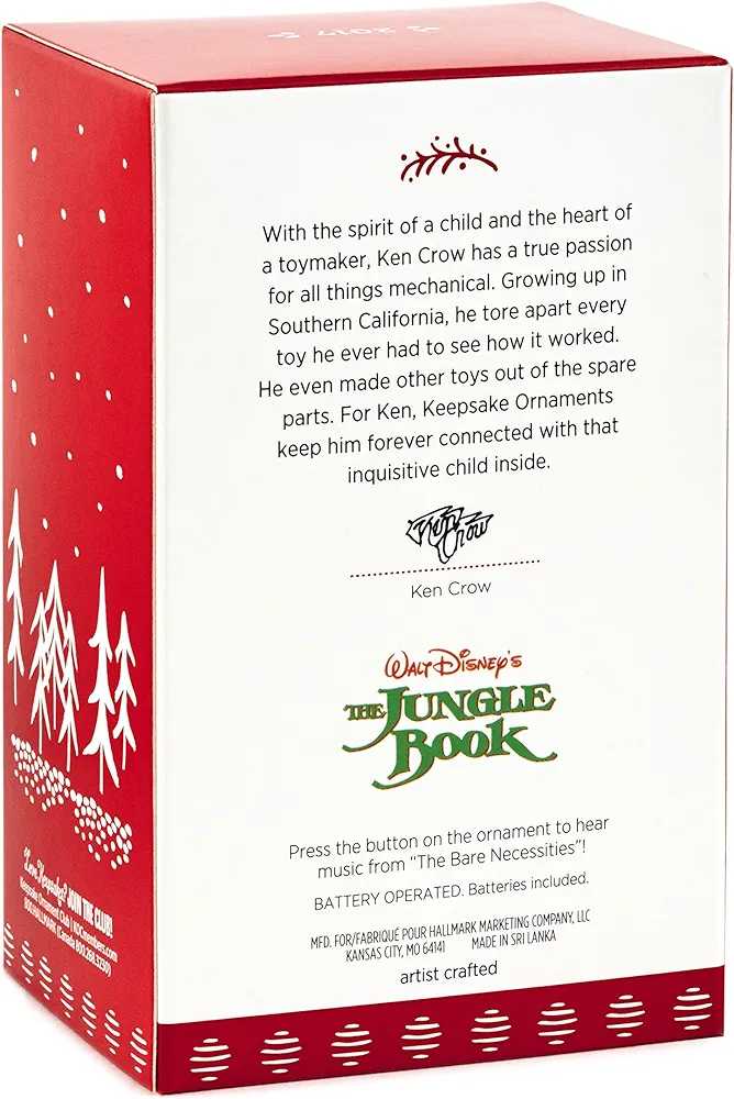 Baloo and Mowgli Disney Jungle Book 50th Anniversary  - Jungle Book (Disney The Jungle Book) ornament collectible [Barcode 763795247998] - Main Image 4