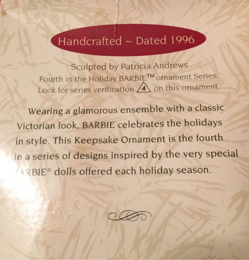 1998 Holiday Barbie - Holiday Barbie (Barbie) ornament collectible [Barcode 015012389357] - Main Image 2