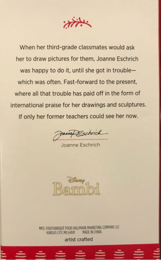 Disney: Bambi 75th Anniversary - Disney Bambi (Movies & TV) ornament collectible [Barcode 763795252183] - Main Image 2