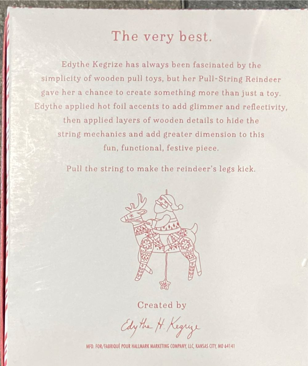 Pull-string Reindeer - Pull-String ornament collectible [Barcode 763795257881] - Main Image 3