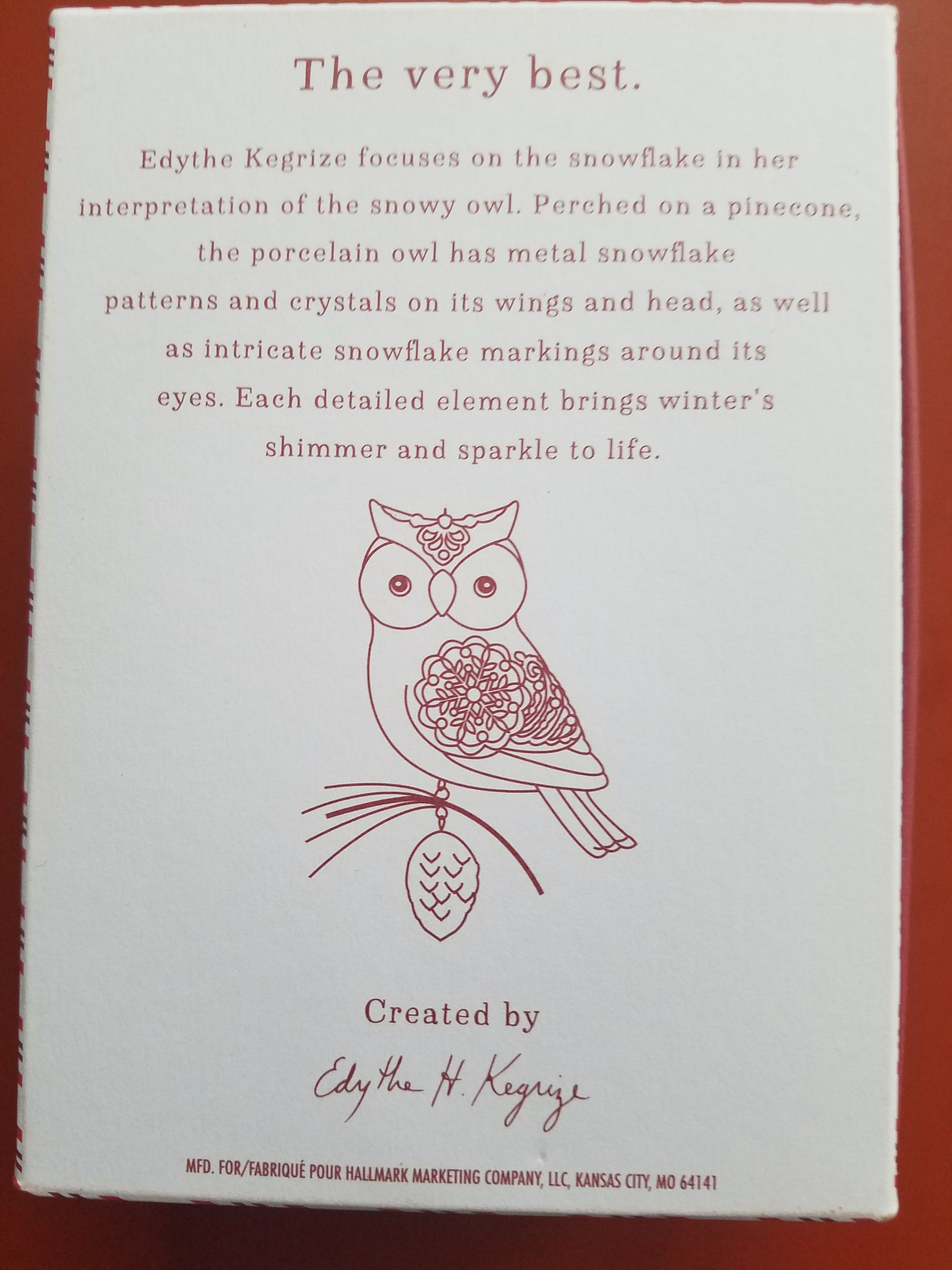 Winter White Owl - Beauty Of Birds (Birds) ornament collectible [Barcode 763795258642] - Main Image 2