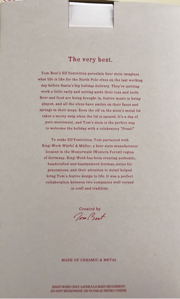 Elf Festivities Beer Stein  ornament collectible [Barcode 763795258680] - Main Image 2