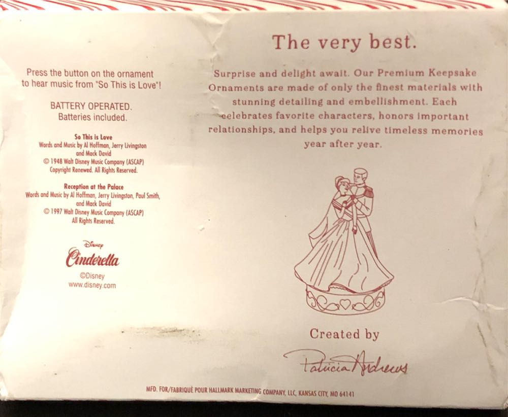 So This Is Love - Disney Cinderella (Cinderella & Prince Charming) ornament collectible [Barcode 763795269143] - Main Image 3