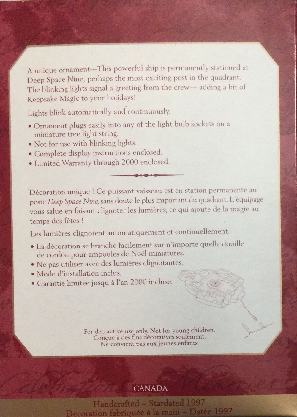 Star Trek:  U.S.S. Defiant - Star Trek: Deep Space Nine (Star Trek) ornament collectible [Barcode 015012393576] - Main Image 3