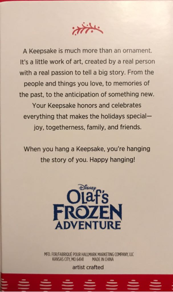 Olaf’s Frozen Adventure - Hallmark Keepsake (Frozen) ornament collectible [Barcode 763795303120] - Main Image 2
