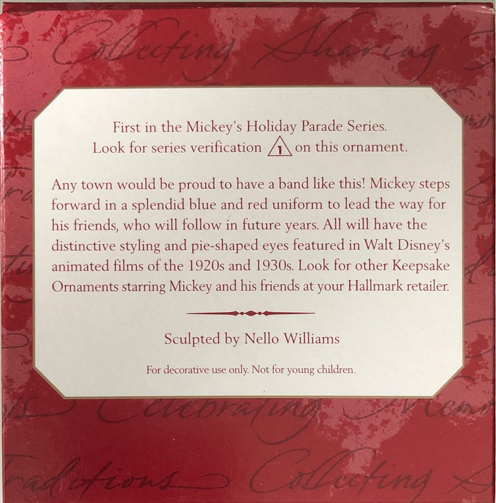 Bandleader Mickey - Disney - Mickey’s Holiday Parade (Musical Instruments) ornament collectible [Barcode 015012415407] - Main Image 3