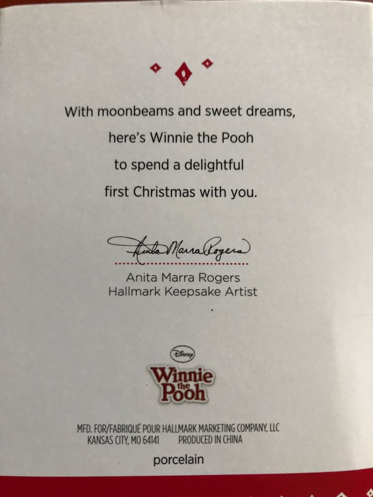 Baby’s First Christmas - Disney Winnie The Pooh Collection (Movies & TV) ornament collectible [Barcode 763795938841] - Main Image 2