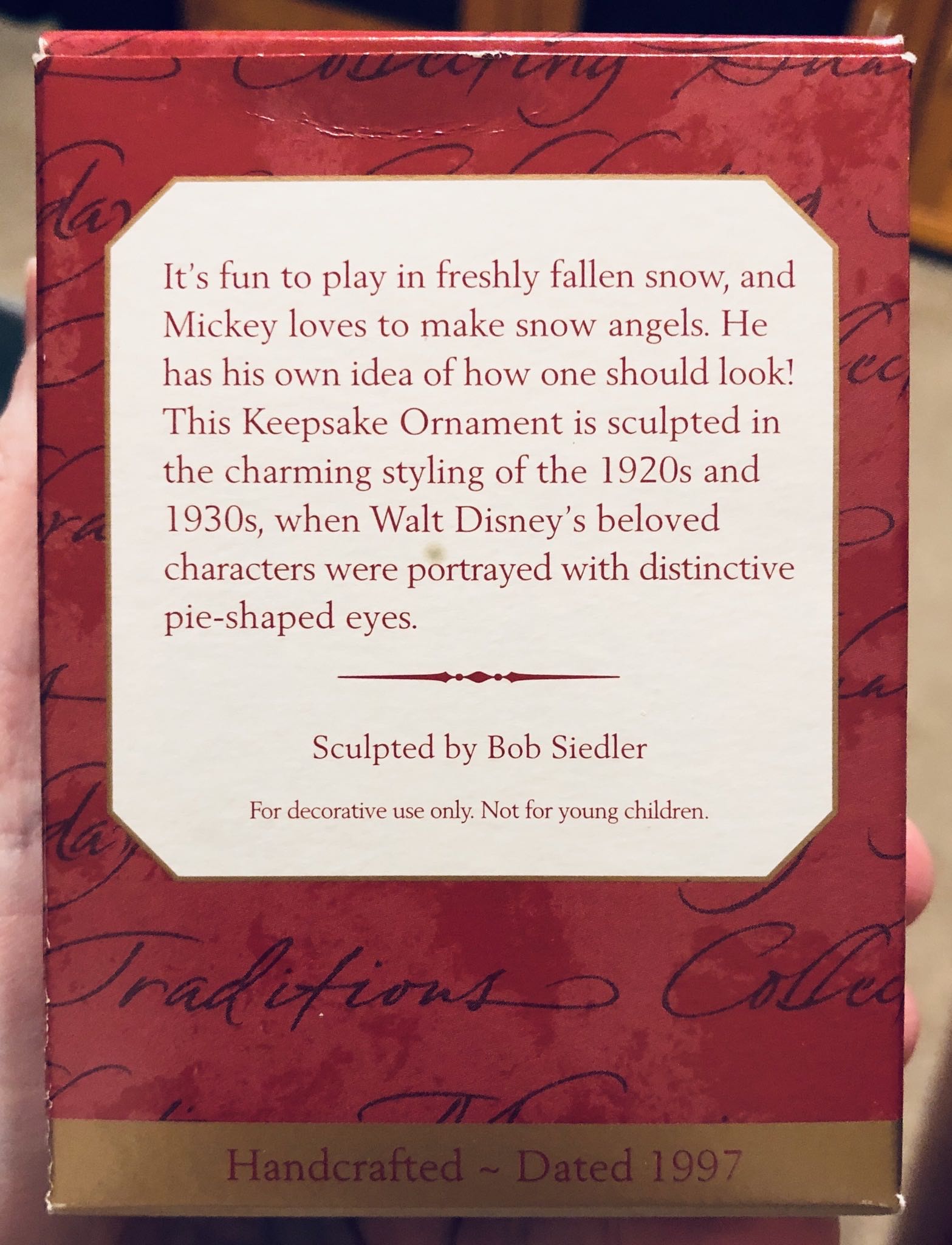Mickey’s Snow Angel - Disney Mickey and Friends (Disney) ornament collectible [Barcode 015012415445] - Main Image 3