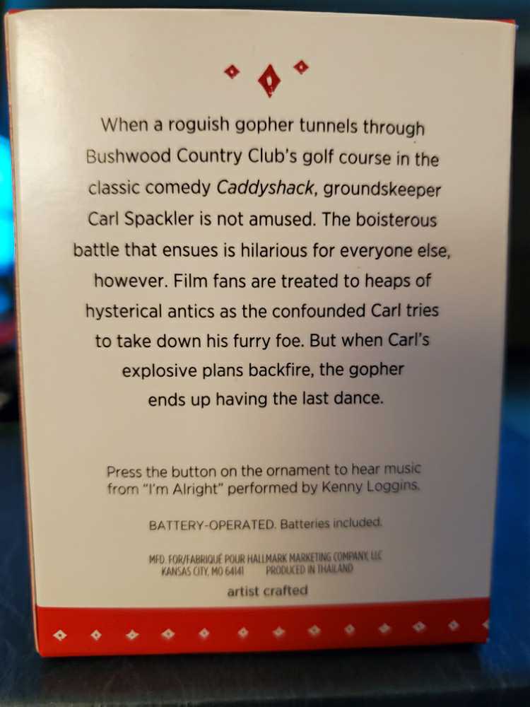 Go Gopher Go! - Caddyshack (Movies & TV) ornament collectible [Barcode 763795952625] - Main Image 2