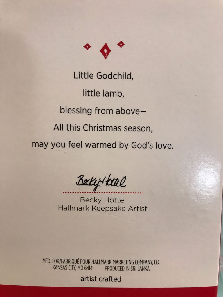 Godchild - Hallmark Keepsake ornament collectible [Barcode 763795959105] - Main Image 2