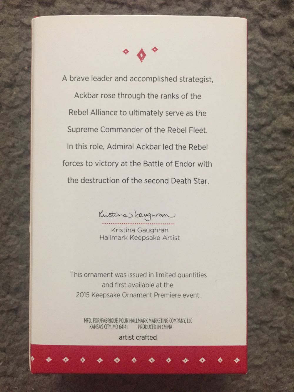 Admiral Ackbar - Star Wars: Return of the Jedi (Movies) ornament collectible [Barcode 763795959174] - Main Image 2