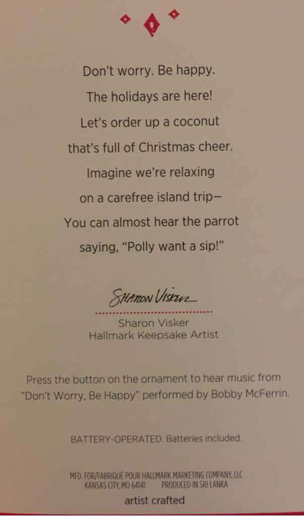 Don’t Worry Be Happy - Don’t Worry, Be Happy (Beach) ornament collectible [Barcode 763795964024] - Main Image 2