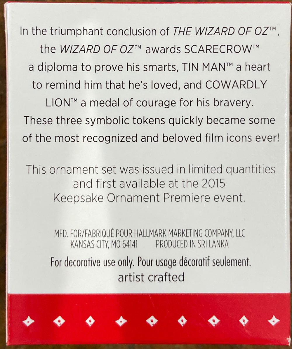 A Brain,  A Heart, The Nerve - Wizard Of Oz (Wizard of Oz) ornament collectible [Barcode 763795971152] - Main Image 3