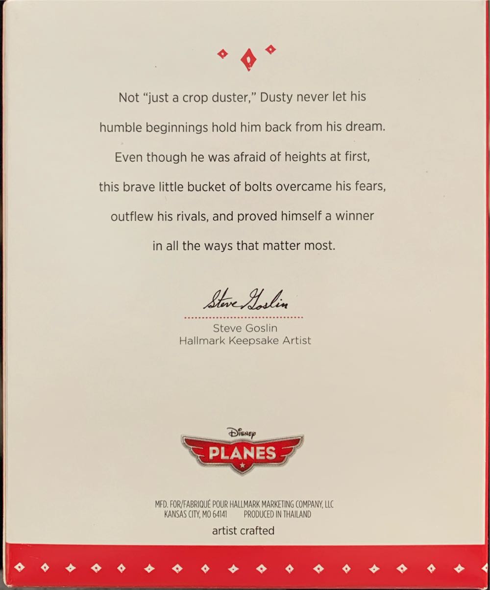 Dusty - Planes: Fire & Rescue (Disney) ornament collectible [Barcode 763795972203] - Main Image 2