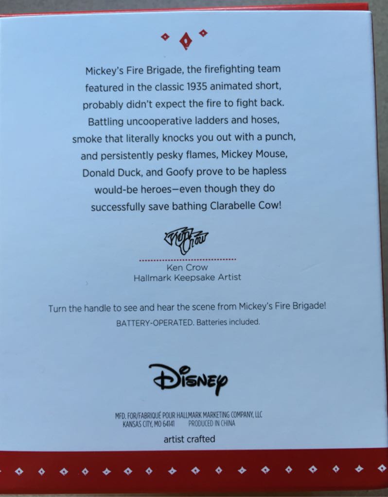 Mickey’s Fire Brigade - Disney (Mickey Mouse) ornament collectible [Barcode 763795974535] - Main Image 2