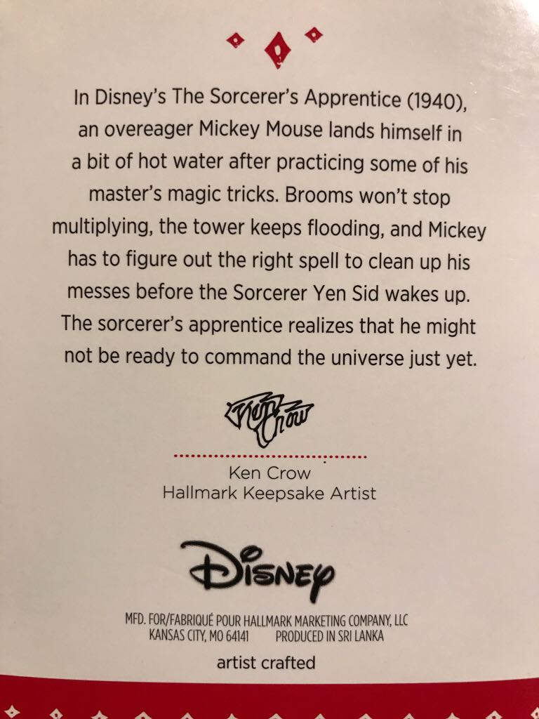 #4 The Sorcerer’s Apprentice - Mickey’s Movie Mouseterpieces (Disney) ornament collectible [Barcode 763795975853] - Main Image 2