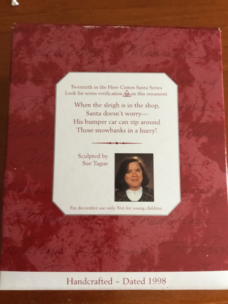 Here Comes Santa #20 (1998) Santa’s Bumper Car - Here Comes Santa (Santa) ornament collectible [Barcode 015012421200] - Main Image 2