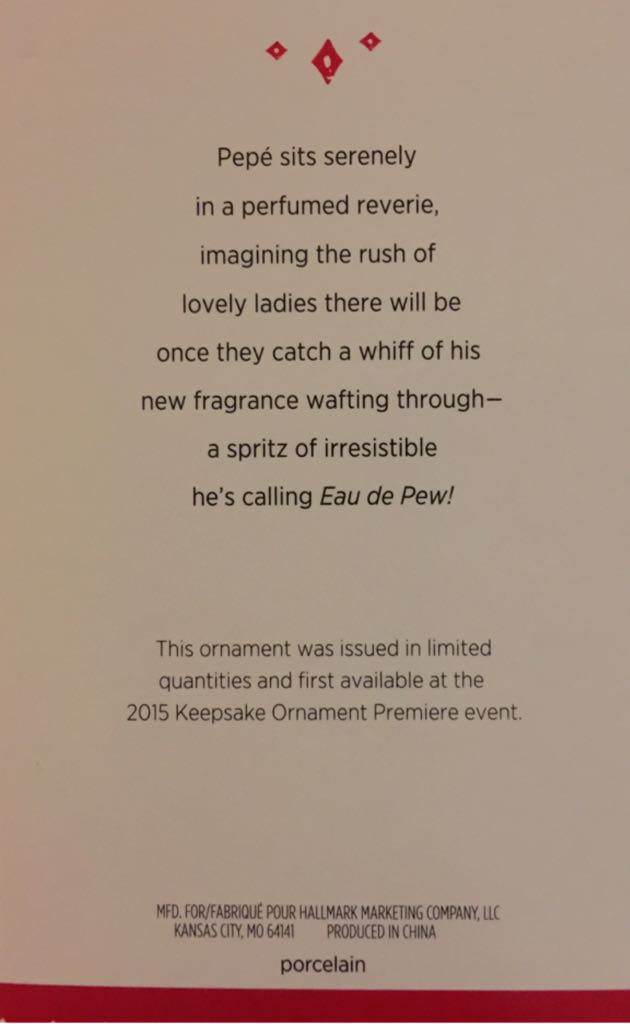 Eau De Pew - Pepe Le Pew Looney Tunes (Couples) ornament collectible [Barcode 763795977048] - Main Image 2