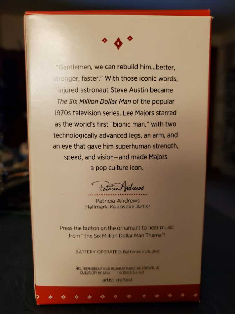 The Six Million Dollar Man - Six Million Dollar Man (Movies & TV) ornament collectible [Barcode 763795977420] - Main Image 2