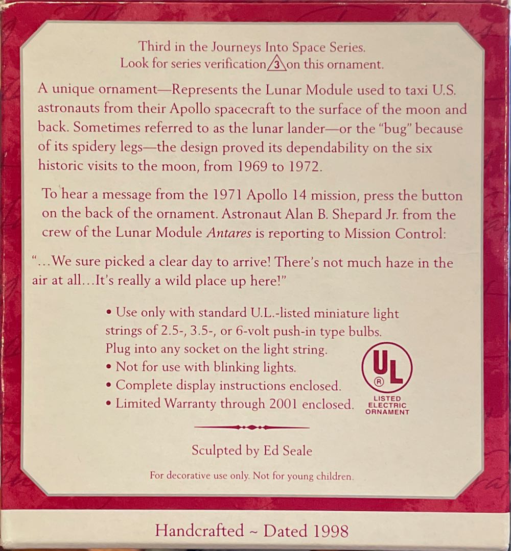 Apollo Lunar Module - Magic Plug-in (Journeys Into Space) ornament collectible [Barcode 015012421279] - Main Image 2