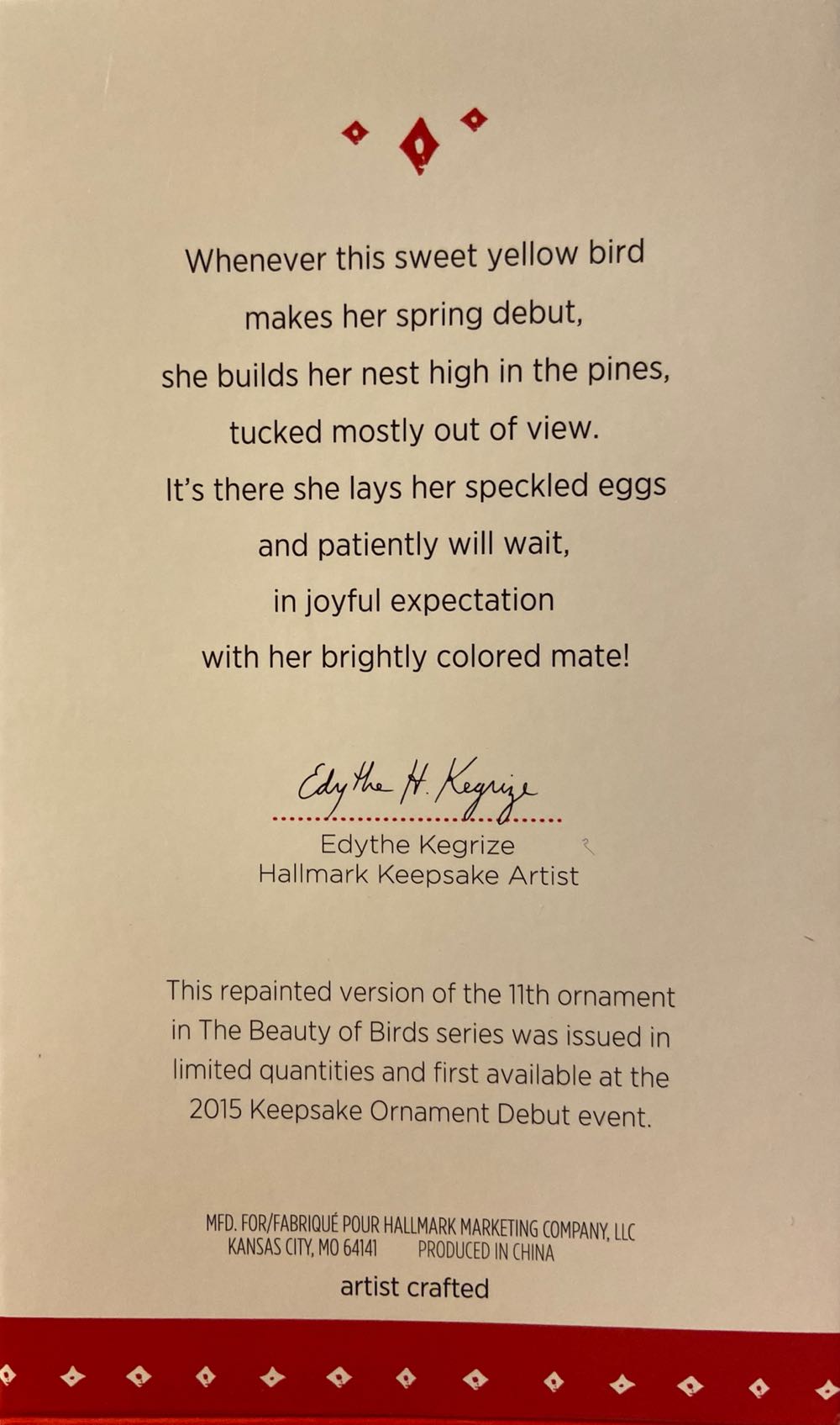 Lady Western Tanager - The Beauty Of Birds (The Beauty Of Birds) ornament collectible [Barcode 763795981878] - Main Image 2