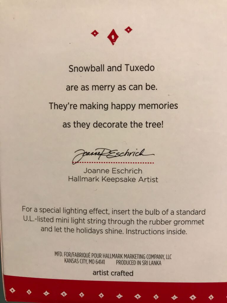 15th Snowball And Tuxedo - Snowball And Tuxedo (Series) ornament collectible [Barcode 763795986415] - Main Image 2