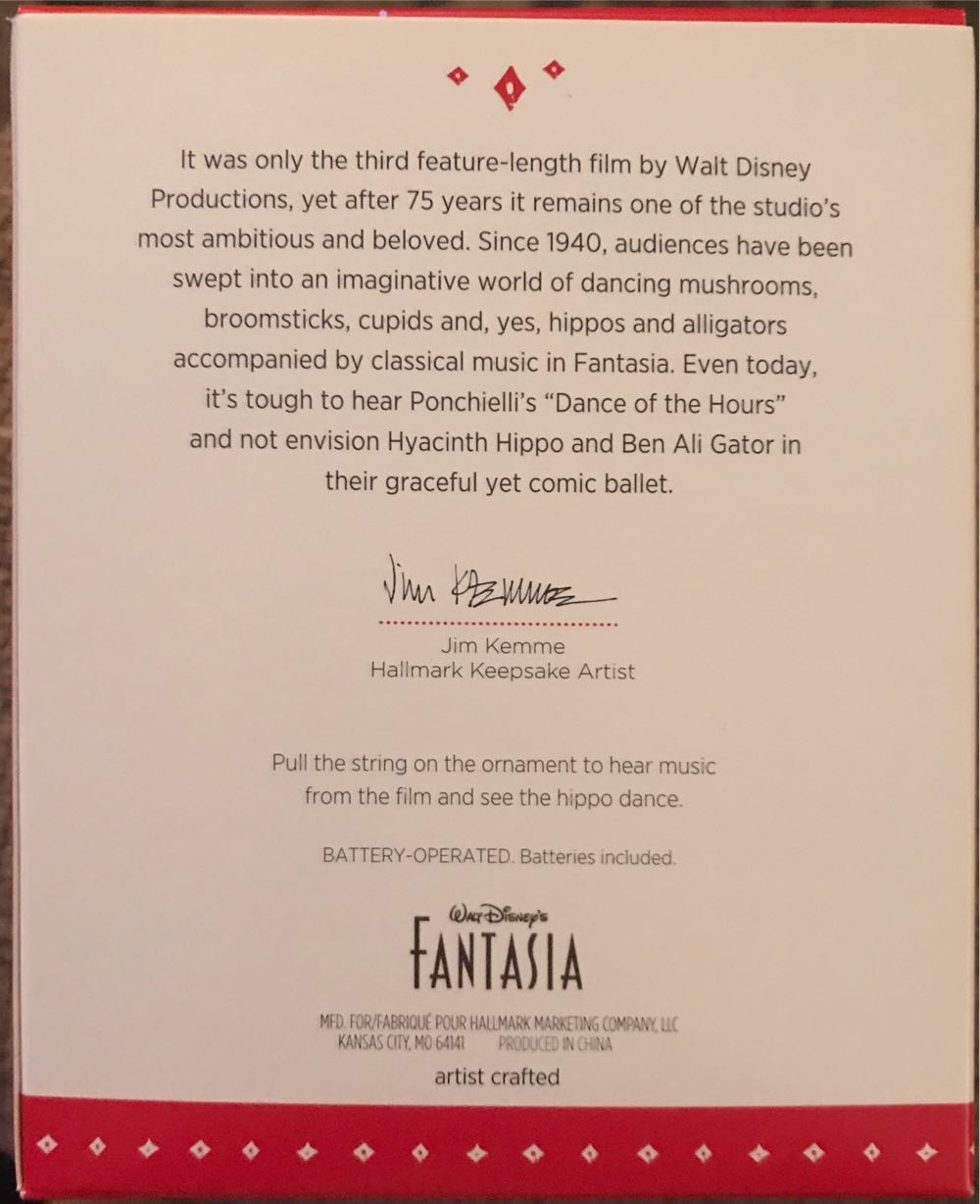 Disney Fantasia - Hallmark Keepsake (Fantasia) ornament collectible [Barcode 763795988082] - Main Image 3