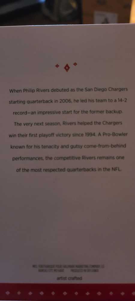 #21a Philip Rivers - Football Legends (Sports) ornament collectible [Barcode 763795990887] - Main Image 2