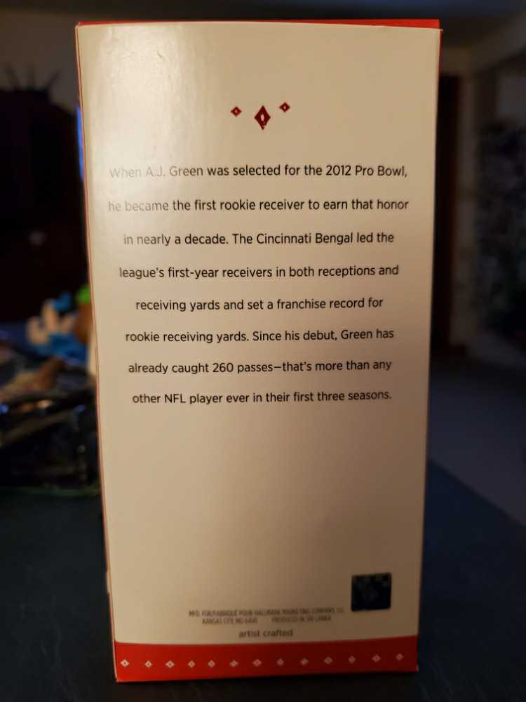 AJ Green - Cincinati Bengals (Sports) ornament collectible [Barcode 763795990894] - Main Image 3