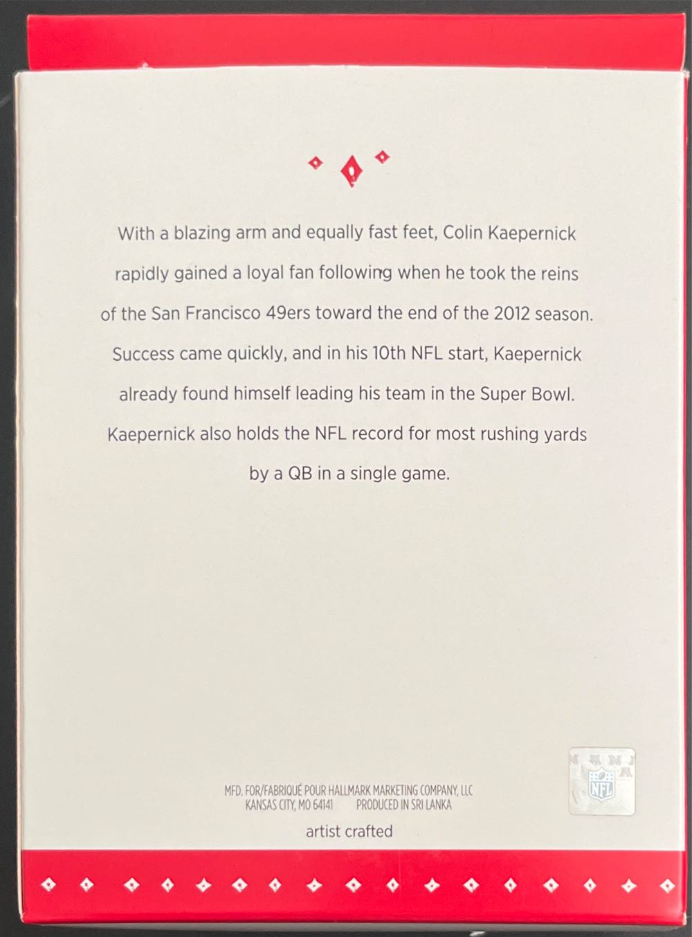 Colin Kaepernick - San Francisco 49ers (NFL) ornament collectible [Barcode 763795992843] - Main Image 4