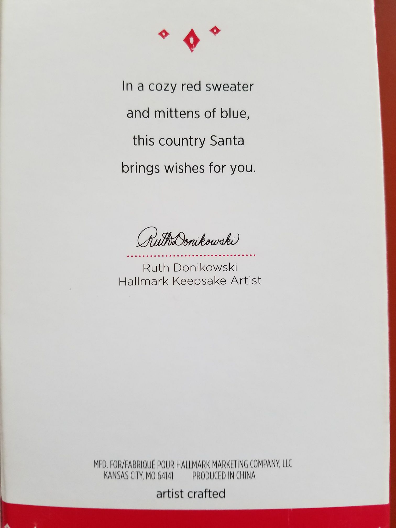 Santa Country Santa - Santa (Santa) ornament collectible [Barcode 763795994311] - Main Image 2