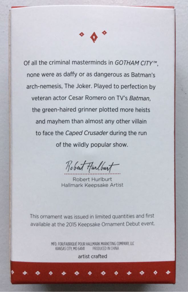 Batman: The Joker - Batman (Pop Culture) ornament collectible [Barcode 763795995660] - Main Image 2
