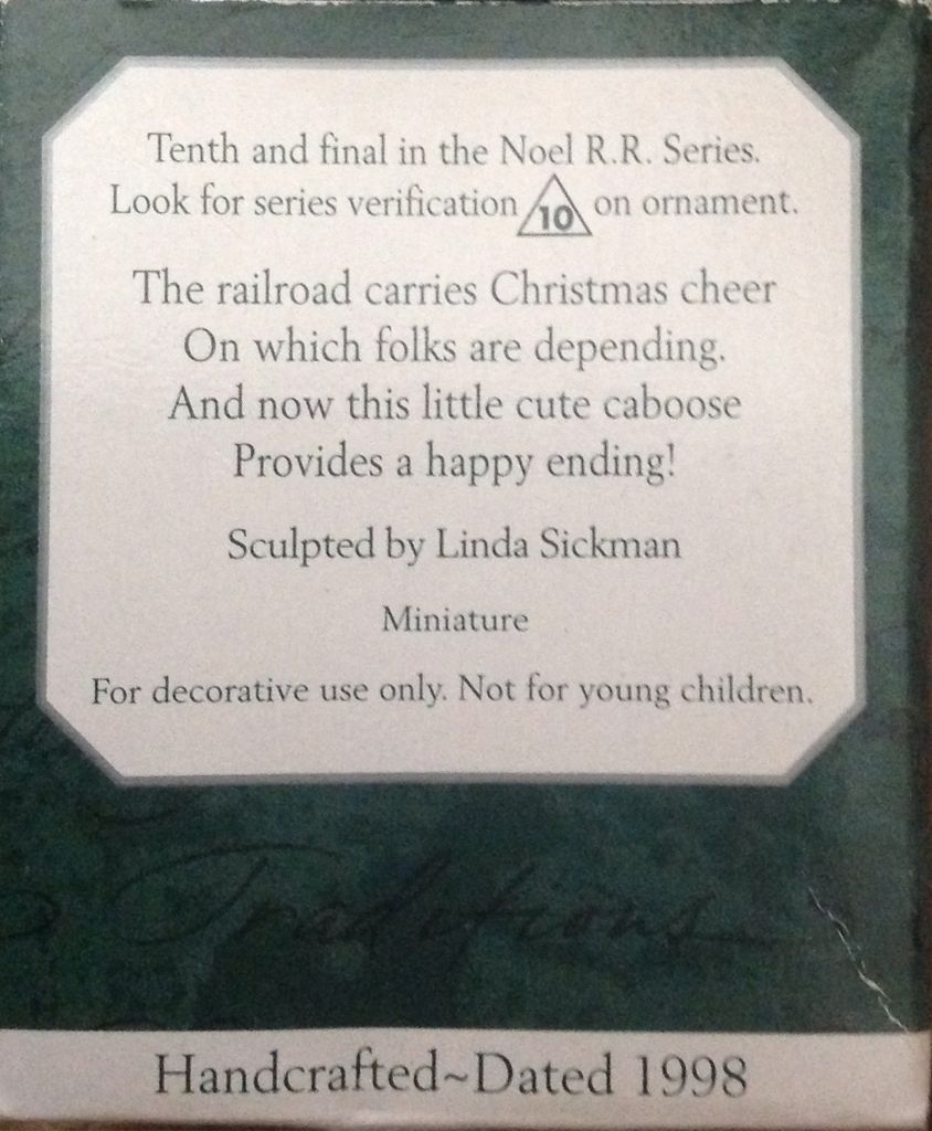 Noel R.R. #10 Caboose - Noel R.R. Series (Noel R. R.) ornament collectible [Barcode 015012430837] - Main Image 2