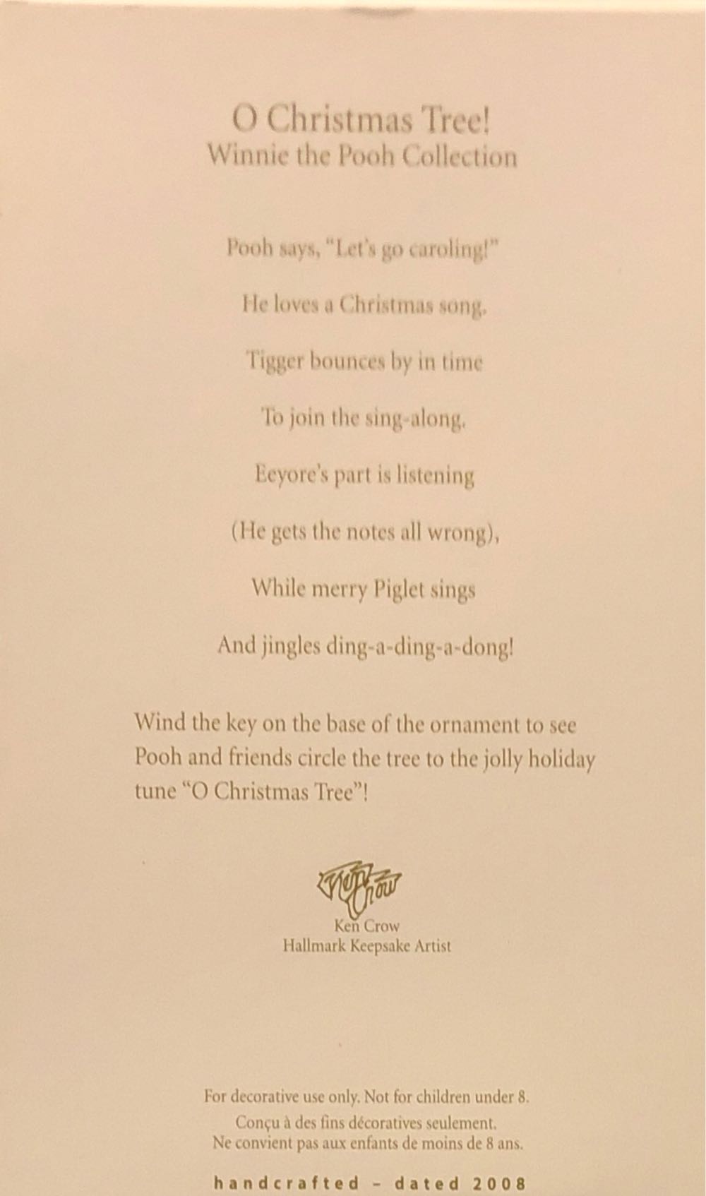 O Christmas Tree! - Winnie the Pooh (Winnie the Pooh) ornament collectible [Barcode 795902017682] - Main Image 3