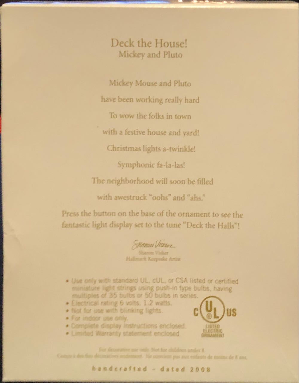 Disney: Deck The House - Disney Mickey Mouse (Disney) ornament collectible [Barcode 795902018856] - Main Image 3