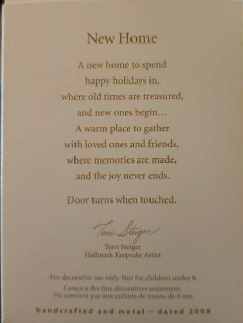 New Home 2008  (Home) ornament collectible [Barcode 795902018924] - Main Image 2