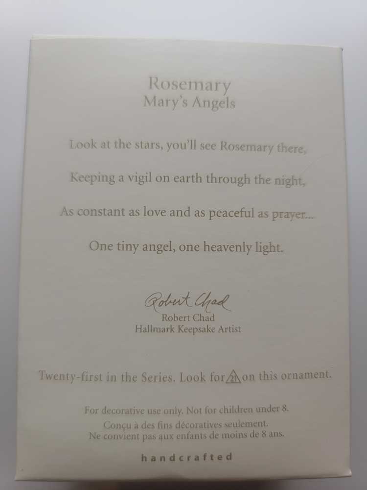 MA#21 Rosemary - Mary’s Angels (Angels) ornament collectible [Barcode 795902019006] - Main Image 3