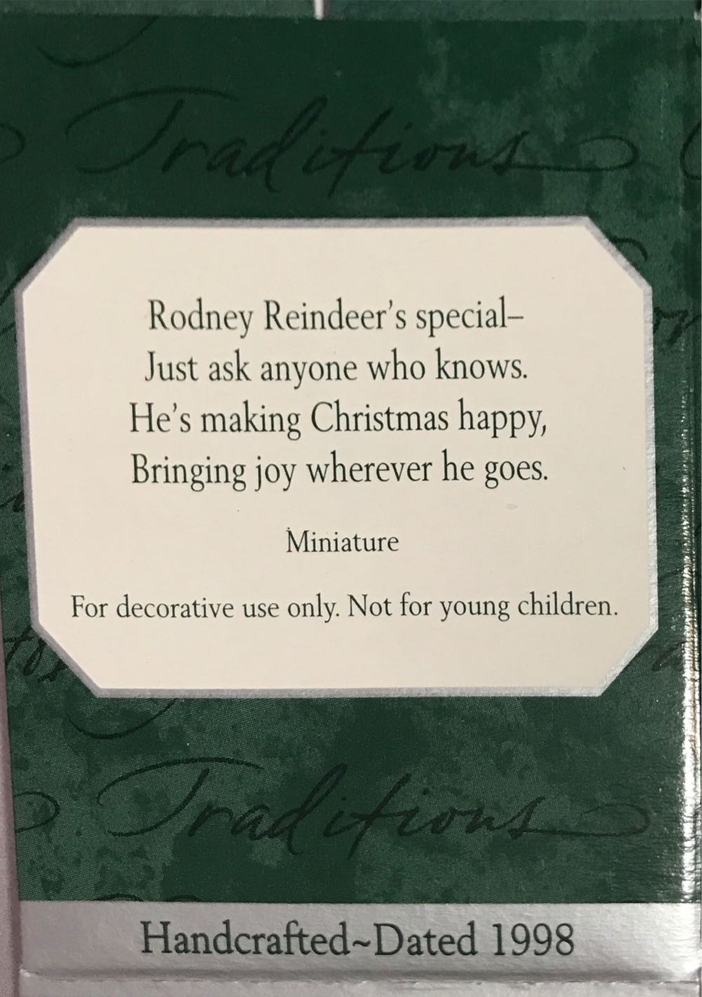 Rodney Reindeer Sharing Joy (Miniature) - Miniature Rodney Reindeer (Rodney Reindeer) ornament collectible [Barcode 015012431131] - Main Image 2