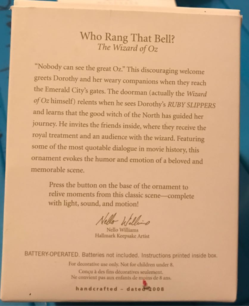 Oz: “WHO RANG THAT BELL?” - The Wizard of Oz - Emerald City (MAGIC: Light, Sound & Motion) ornament collectible [Barcode 795902020453] - Main Image 2