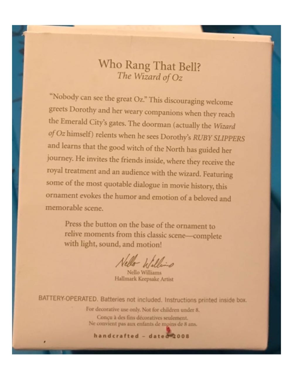 Oz: “WHO RANG THAT BELL?” - The Wizard of Oz - Emerald City (MAGIC: Light, Sound & Motion) ornament collectible [Barcode 795902020453] - Main Image 4