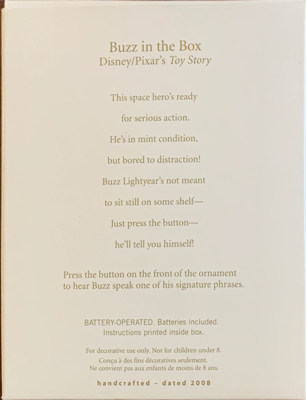 Buzz in the Box - Disney Pixar Toy Story (Movie) ornament collectible [Barcode 795902021368] - Main Image 2