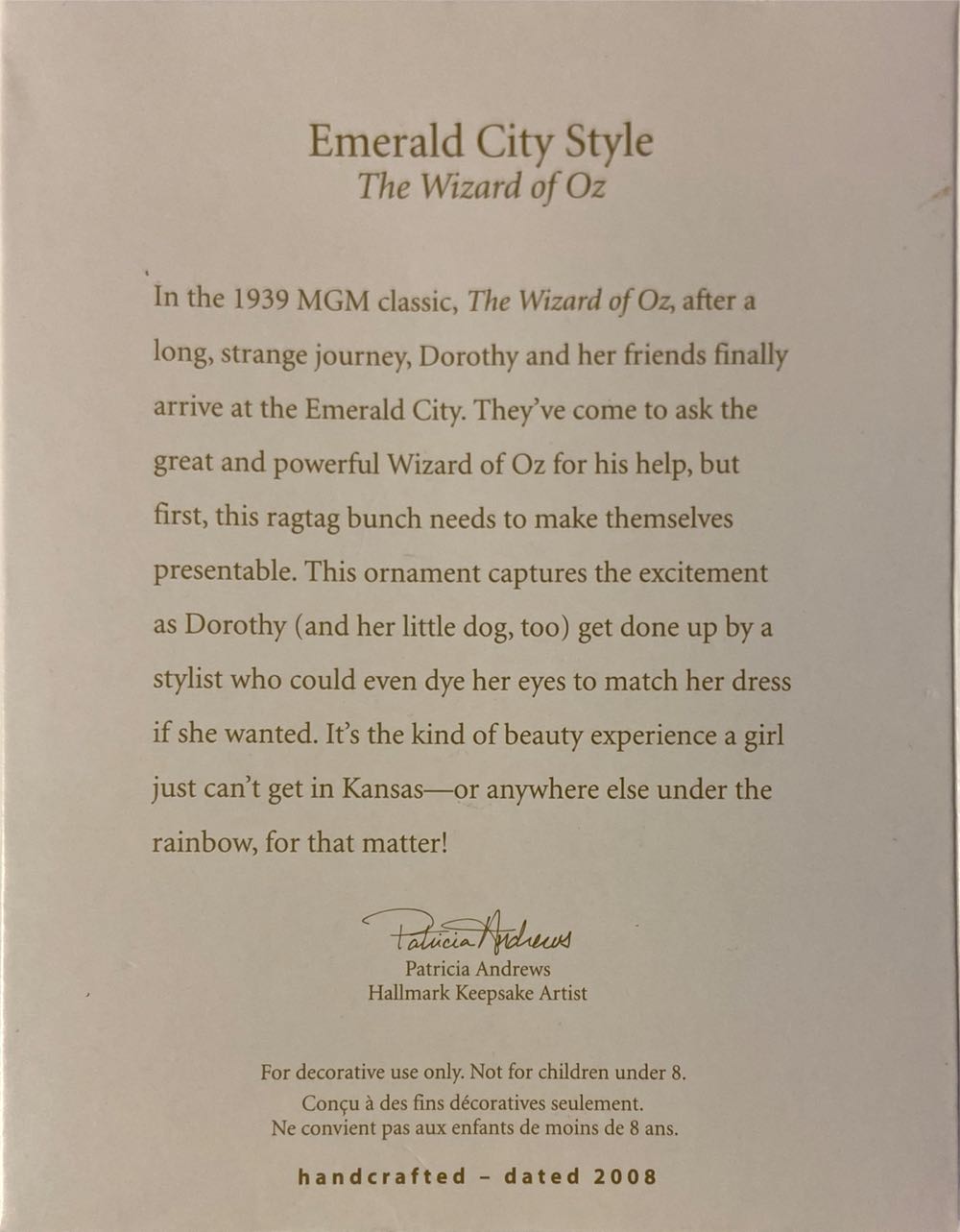 Emerald City Style - The Wizard Of Oz (The Wizard Of Oz) ornament collectible [Barcode 795902023294] - Main Image 2