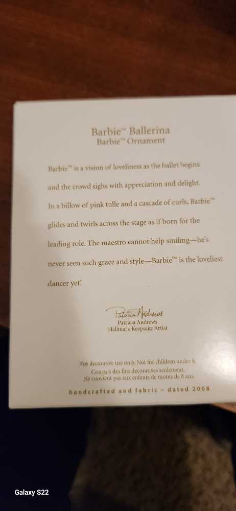 Barbie Ballerina - Barbie Ornament (Keepsake Ornament) ornament collectible [Barcode 795902027223] - Main Image 4