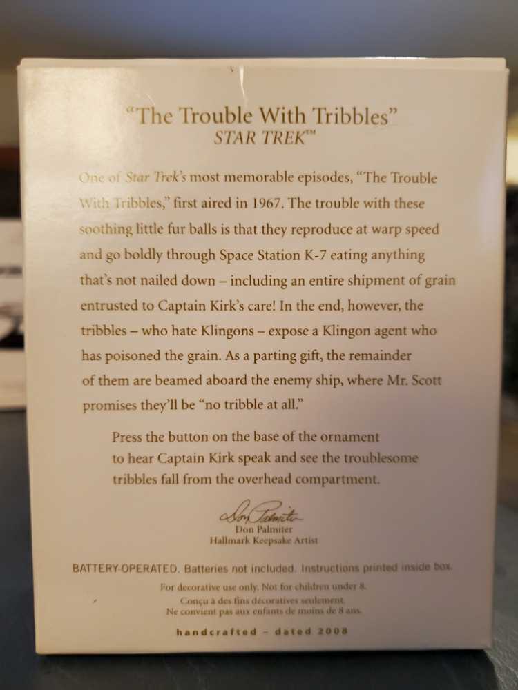 ST:TOS - “The TROUBLE with TRIBBLES” - Star Trek: The Original Series (MAGIC: Sound & Motion) ornament collectible [Barcode 795902027674] - Main Image 2