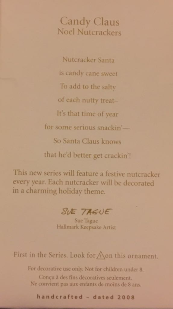 Noel Nutcrackers #1 Candy Claus - Noel Nutcrackers (Santa) ornament collectible [Barcode 795902031800] - Main Image 2