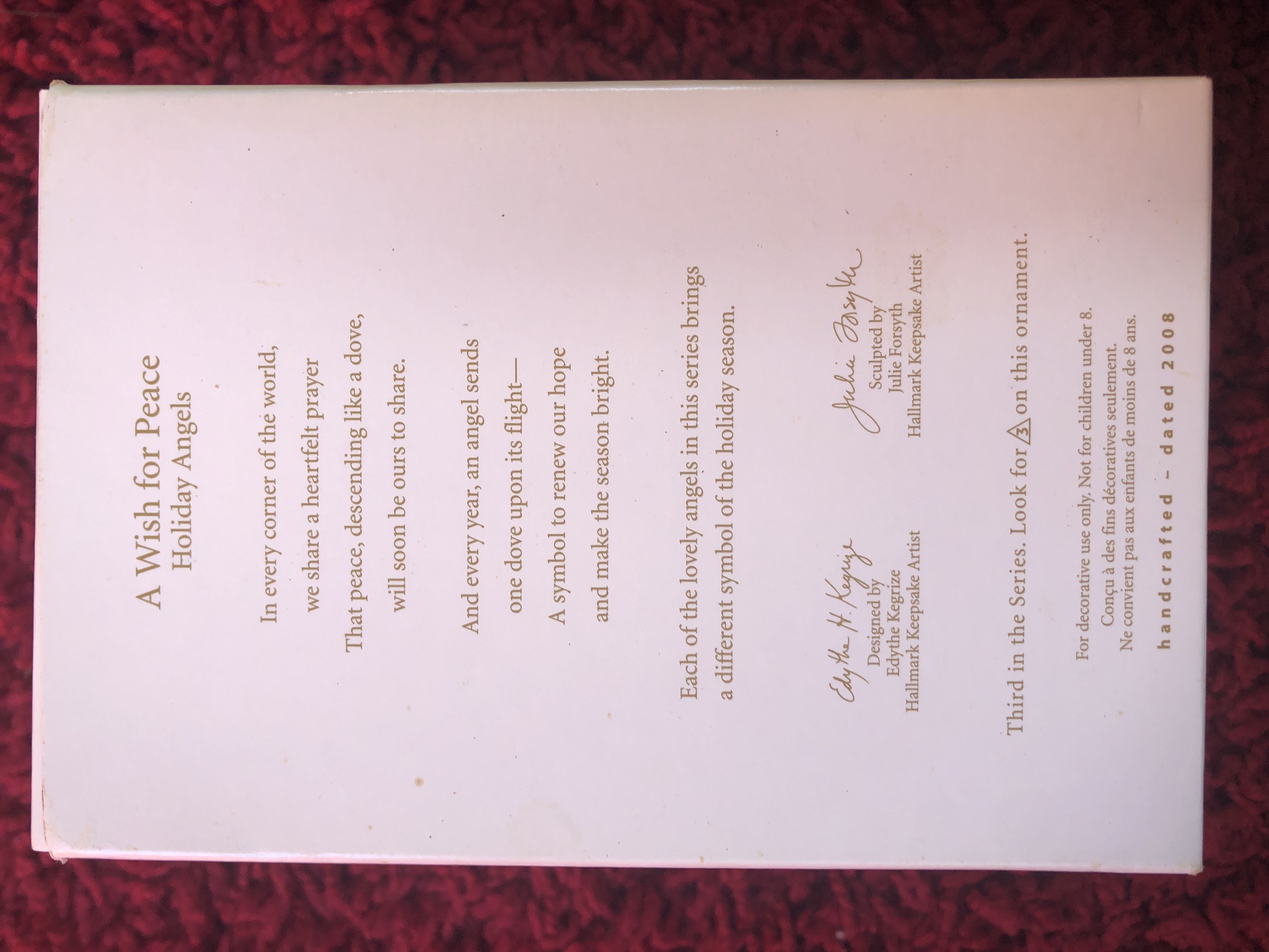 A Wish For Peace  - Holiday Angels (Angels) ornament collectible [Barcode 795902031848] - Main Image 2