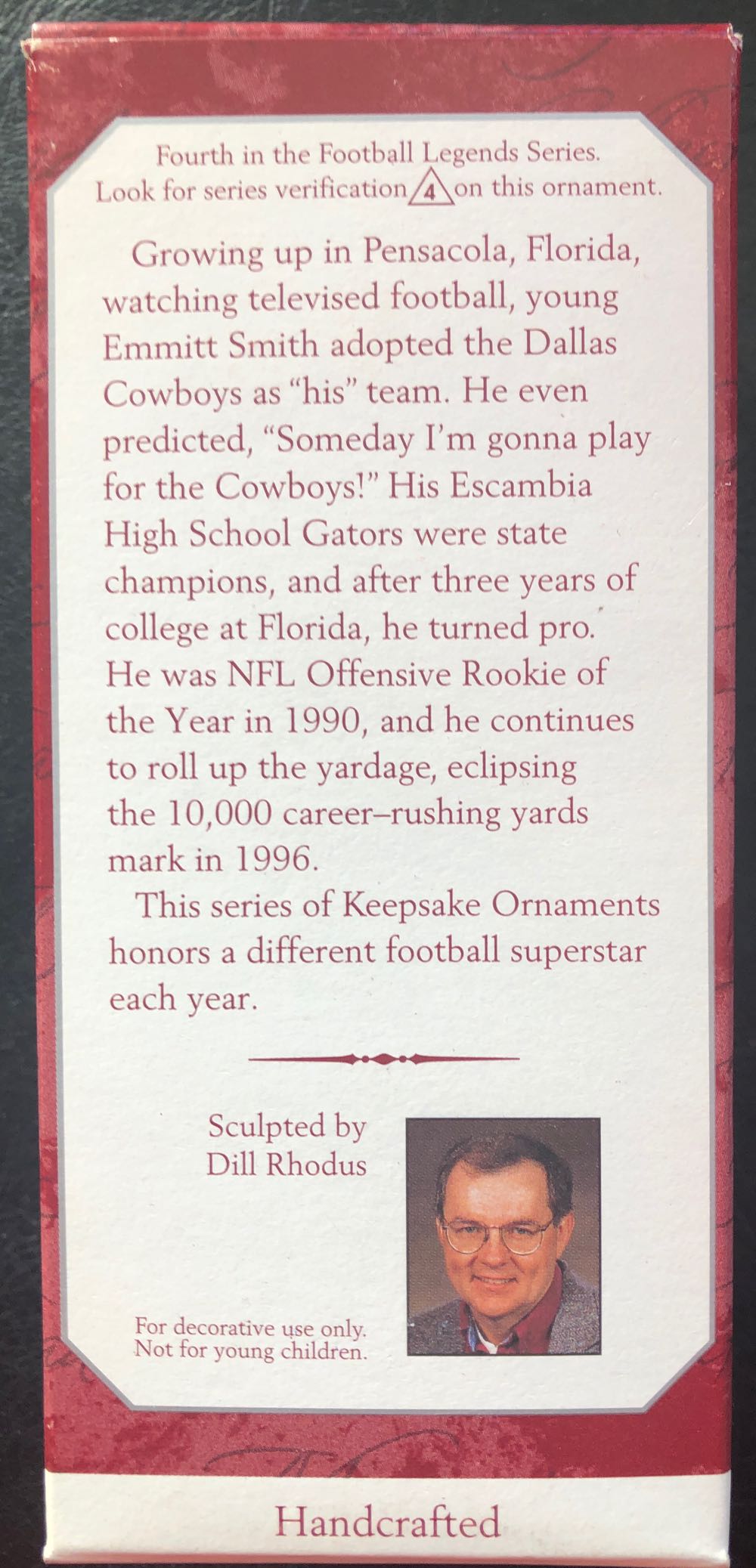 #4 Emmitt Smith - Football Legends (Football) ornament collectible [Barcode 015012432220] - Main Image 2